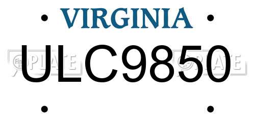 ULC9850 Virginia License Plate