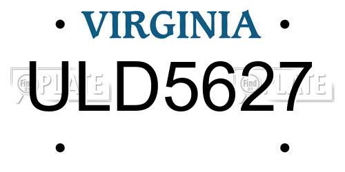 ULD5627 Virginia License Plate