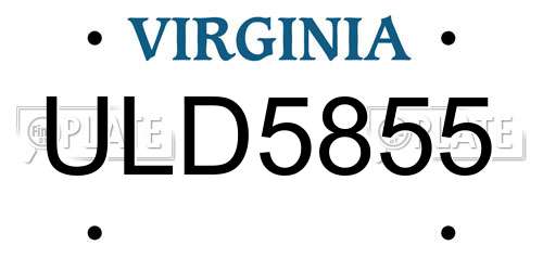 ULD5855 Virginia License Plate