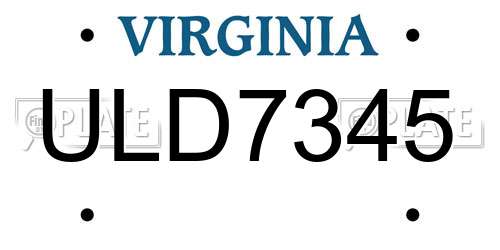 ULD7345 Virginia License Plate