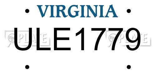 ULE1779 Virginia License Plate