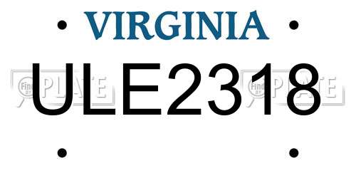 ULE2318 Virginia License Plate