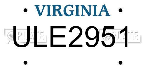 ULE2951 Virginia License Plate