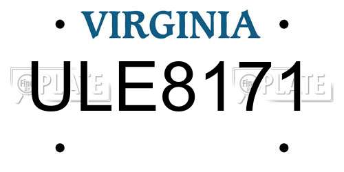 ULE8171 Virginia License Plate