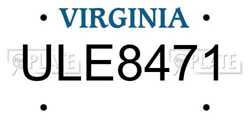 ULE8471 Virginia License Plate