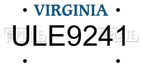 ULE9241 Virginia License Plate