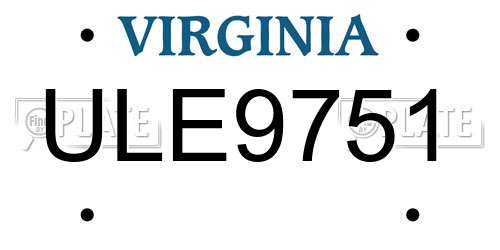 ULE9751 Virginia License Plate