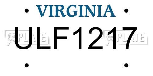 ULF1217 Virginia License Plate