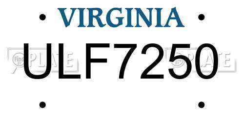 ULF7250 Virginia License Plate