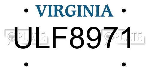 ULF8971 Virginia License Plate