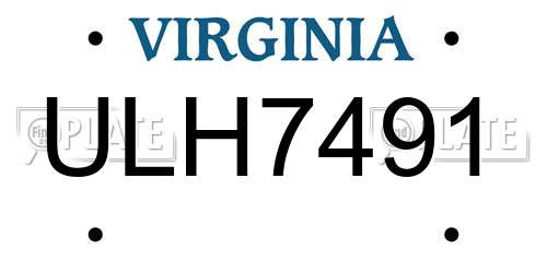ULH7491 Virginia License Plate