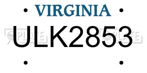 ULK2853 Virginia License Plate