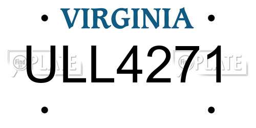 ULL4271 Virginia License Plate