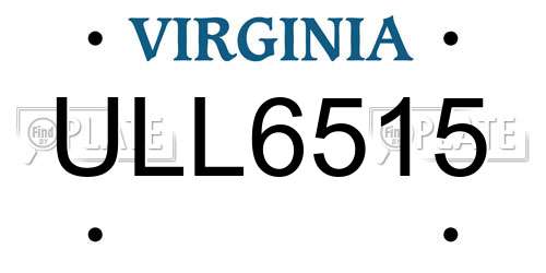 ULL6515 Virginia License Plate