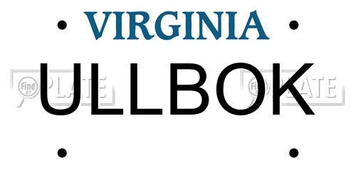 ULLBOK Virginia License Plate