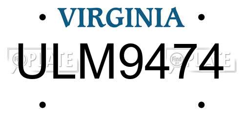 ULM9474 Virginia License Plate