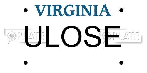 ULOSE Virginia License Plate