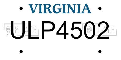 ULP4502 Virginia License Plate
