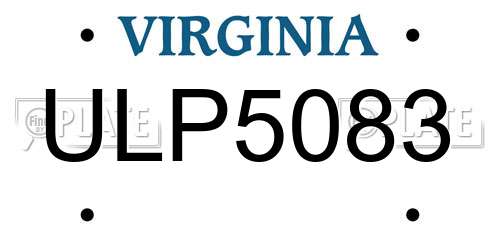 ULP5083 Virginia License Plate