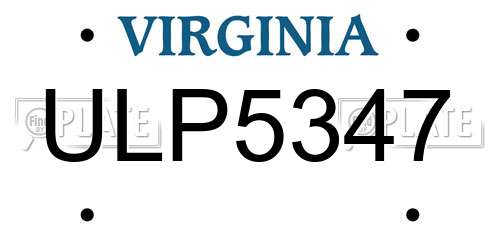 ULP5347 Virginia License Plate