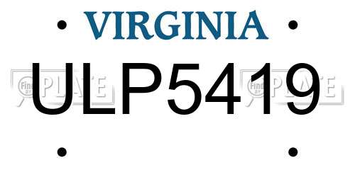 ULP5419 Virginia License Plate