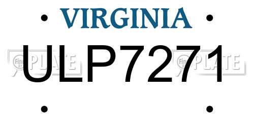 ULP7271 Virginia License Plate