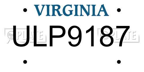 ULP9187 Virginia License Plate
