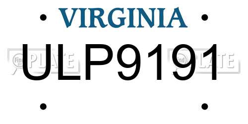 ULP9191 Virginia License Plate