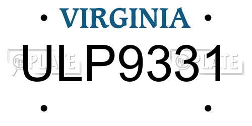 ULP9331 Virginia License Plate