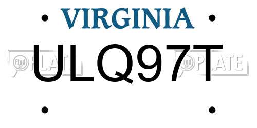 ULQ97T Virginia License Plate