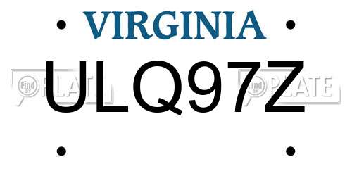 ULQ97Z Virginia License Plate
