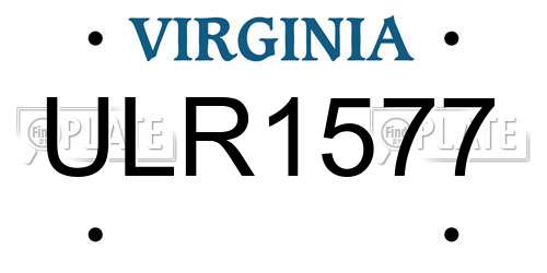 ULR1577 Virginia License Plate