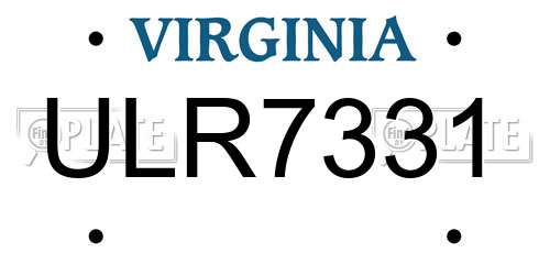 ULR7331 Virginia License Plate