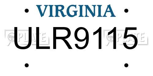 ULR9115 Virginia License Plate