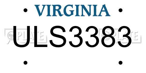 ULS3383 Virginia License Plate