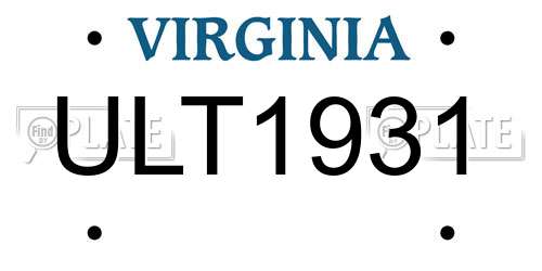 ULT1931 Virginia License Plate