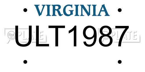 ULT1987 Virginia License Plate
