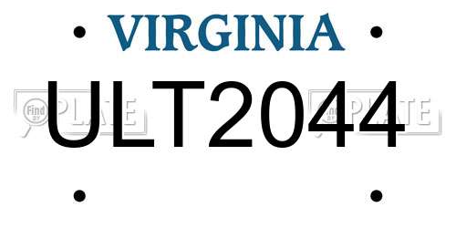 ULT2044 Virginia License Plate