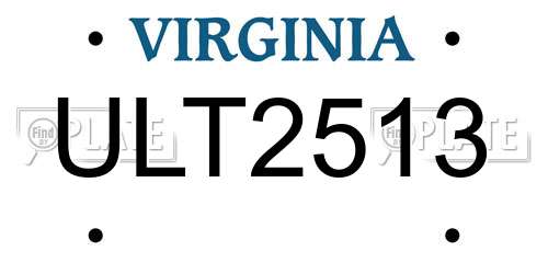 ULT2513 Virginia License Plate