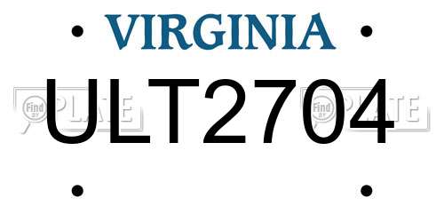 ULT2704 Virginia License Plate