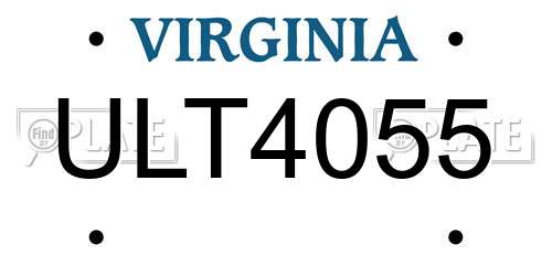 ULT4055 Virginia License Plate