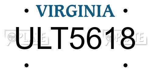 ULT5618 Virginia License Plate