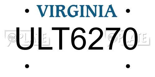 ULT6270 Virginia License Plate