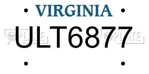 ULT6877 Virginia License Plate