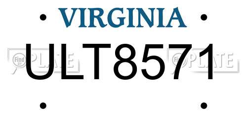 ULT8571 Virginia License Plate