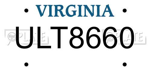 ULT8660 Virginia License Plate