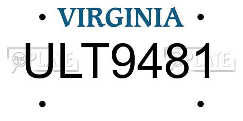 ULT9481 Virginia License Plate