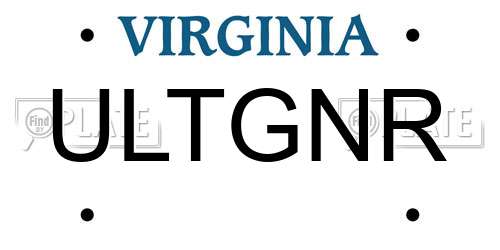 ULTGNR Virginia License Plate
