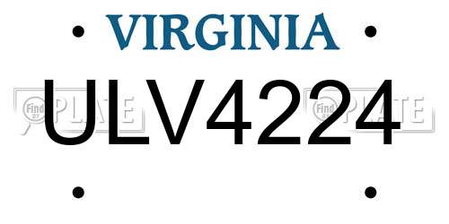 ULV4224 Virginia License Plate