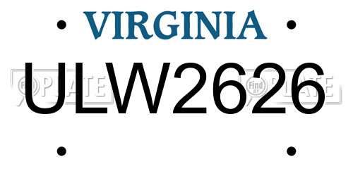 ULW2626 Virginia License Plate